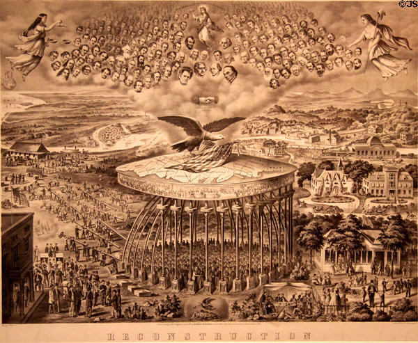 Reconstruction of the South lithograph (1867) by J.L. Giles at National Portrait Gallery. Washington, DC.
