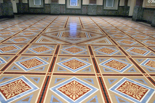 Floor of Great Hall of former U.S. Patent Office building now Smithsonian American Art Museum & National Portrait Gallery. Washington, DC.