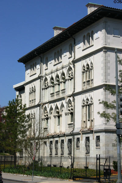 Pink Palace / Inter-American Defense Board (1905) (2600 16th St. NW). Washington, DC. Style: Venetian Gothic palace. Architect: George Oakley Totten Jr..