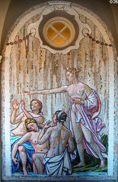 Mosaic by Allyn Cox in bath house loggia at Dumbarton Oaks. Washington, DC.