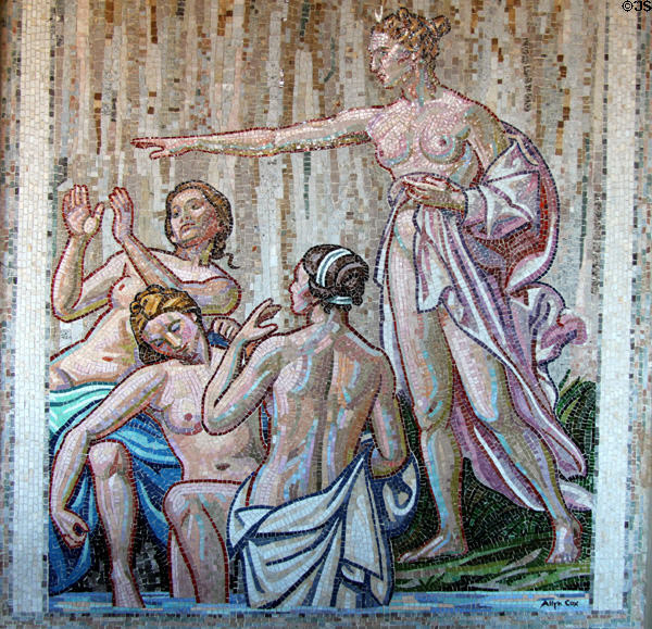 Detail of mosaic by Allyn Cox in bath house loggia at Dumbarton Oaks. Washington, DC.