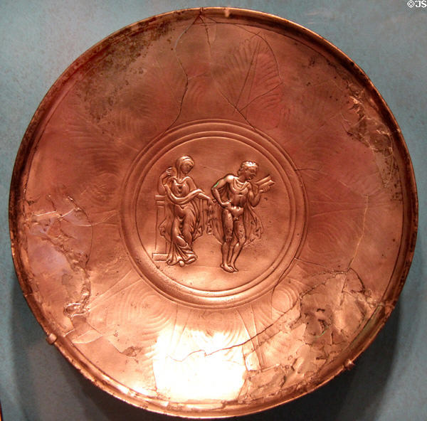 Early Byzantine silver plate with paired figures of Hippolytos & Phaidra (?) (late 5th-6thC) at Dumbarton Oaks Museum. Washington, DC.
