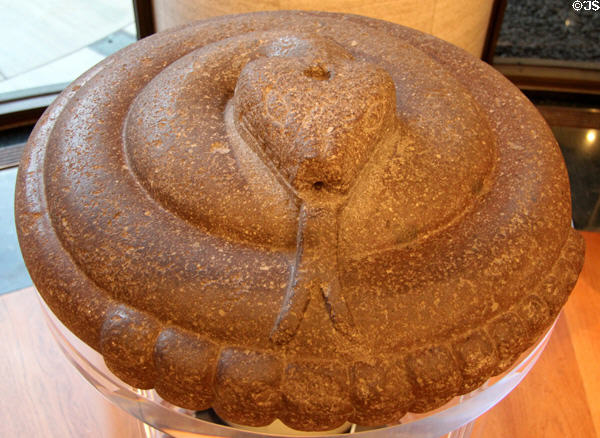 Aztec stone rattlesnake (1200-1520) at Dumbarton Oaks Museum. Washington, DC.