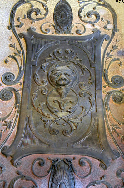 Wall decoration with lion at Christian Heurich Mansion. Washington, DC.