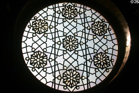 Leaded glass window in Ponce de Leon Hotel. St Augustine, FL.
