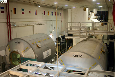 Models of modules for International Space Station at Kennedy Space Center. FL.