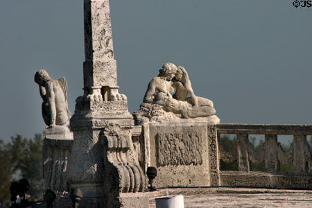 Statuary on Stone boat at Vizcaya mansion. Miami, FL.