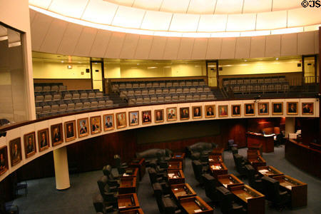 Senate chamber overview in new State Capitol. Tallahassee, FL.