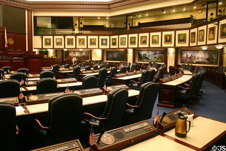 House of Representatives chamber in new State Capitol. Tallahassee, FL.