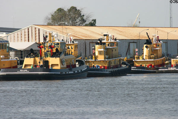 Tug boats on Savannah River. Savannah, GA.