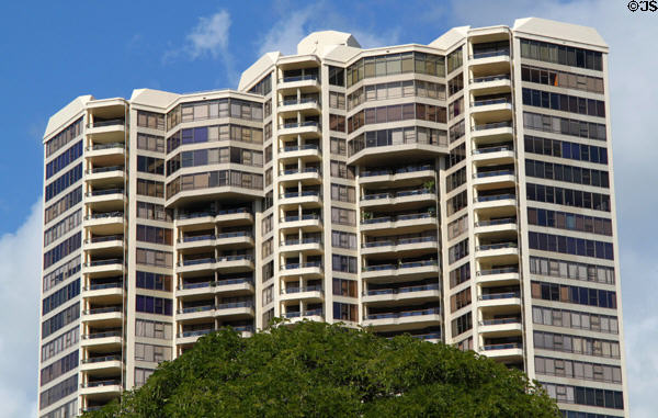 Upper floors of Admiral Thomas Condominiums. Honolulu, HI.