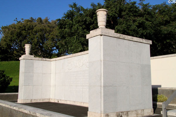 Design of Honolulu Memorial walls of missing. Honolulu, HI.