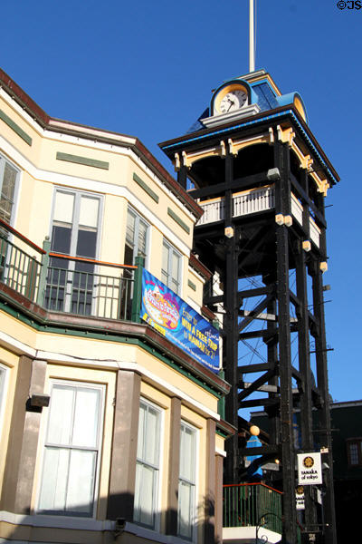 Clock tower of King's Village Shopping Center. Waikiki, HI.