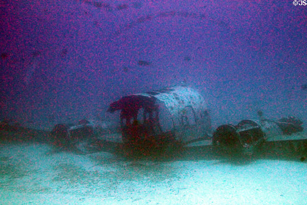 Sunken airplane seen from Atlantis submarine tours. Waikiki, HI.
