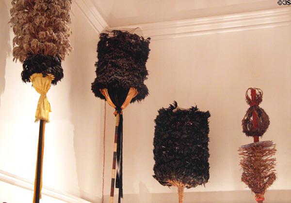 Hawaiian Kāhili royal feather standards (prior to 1889) at Bishop Museum. Honolulu, HI.