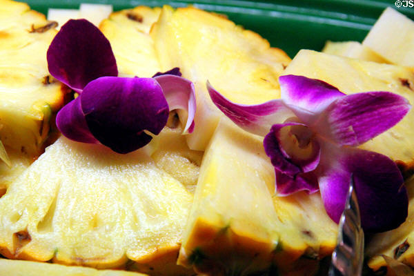 Pineapple at Luau at Polynesian Cultural Center. Laie, HI.