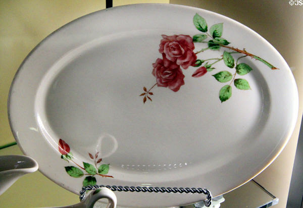 Portland Rose plate used on Union Pacific train between Chicago & Portland, OR at Union Pacific Railroad Museum. Council Bluffs, IA.