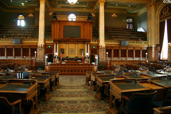 House chamber of Iowa State Capitol. Des Moines, IA.