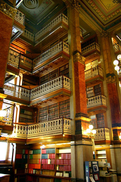 Library stacks of Iowa State Capitol. Des Moines, IA.