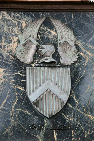 Van Allen Dry Goods Store coat of arms. Clinton, IA.