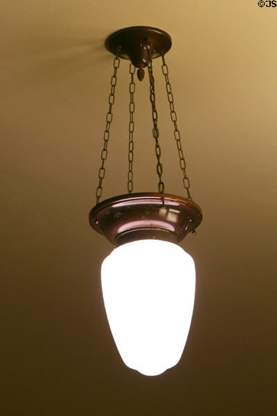 Original ceiling lamps of Van Allen Dry Goods Store. Clinton, IA.