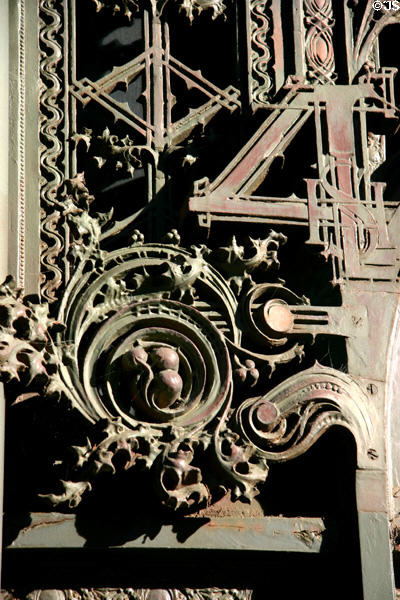 Artwork of Carson Pirie Scott entrance with monogram LHS of the architect Louis H. Sullivan. Chicago, IL.