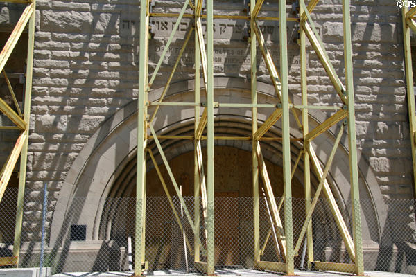 Kehilath Anshe Ma'ariv Synagogue (1891) (3301 S. Indiana Ave. at 33rd) under restoration. Chicago, IL. Architect: Adler & Sullivan.