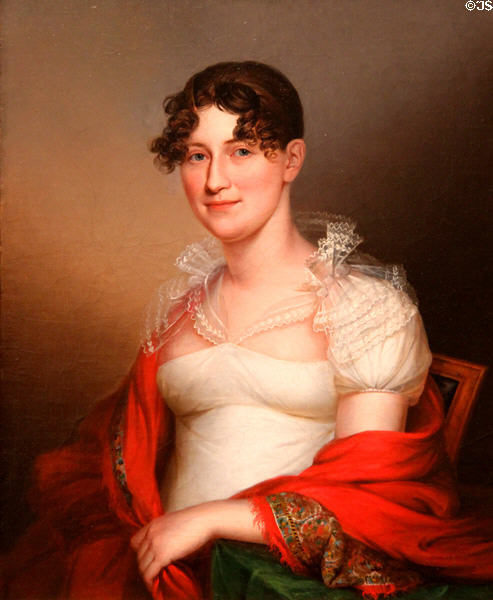 Portrait of Olivia Simes Morris (1814) by James Peale at Art Institute of Chicago. Chicago, IL.