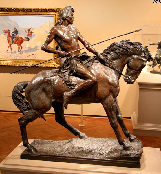 On the War Trail bronze sculpture (1921) by Alexander Phimister Proctor at Art Institute of Chicago. Chicago, IL.