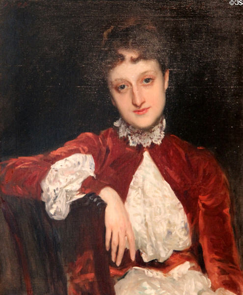 Mrs. Charles Deering portrait (1888) by John Singer Sargent at Art Institute of Chicago. Chicago, IL.