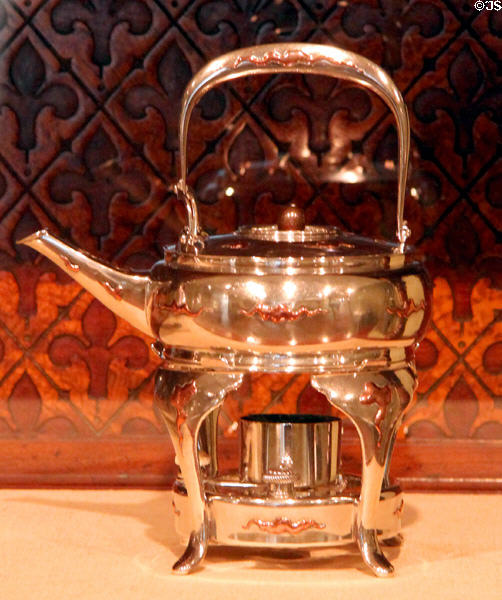 Silver teakettle & stand (1877 &1889) by Tiffany & Co. at Art Institute of Chicago. Chicago, IL.