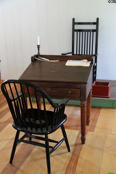 Speaker's chair & clerk's desk in first floor House of Representatives chamber Indiana Territory Capitol. Vincennes, IN.