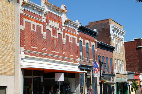 400 block Main St. streetscape (c1887) of Vincennes. Vincennes, IN.