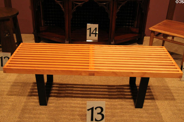 Bench (c1950) by George Nelson of Herman Miller Furniture Co. at Sedgwick County Historical Museum. Wichita, KS.