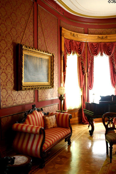 Red parlor of Conrad-Caldwell House. Louisville, KY.
