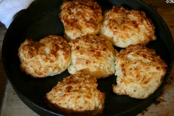 Baked biscuits at outdoor kitchen of Hermann Grima House. New Orleans, LA.