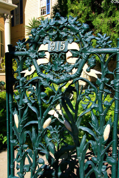 Cast iron cornstalk fence of Cornstalk Hotel. New Orleans, LA.