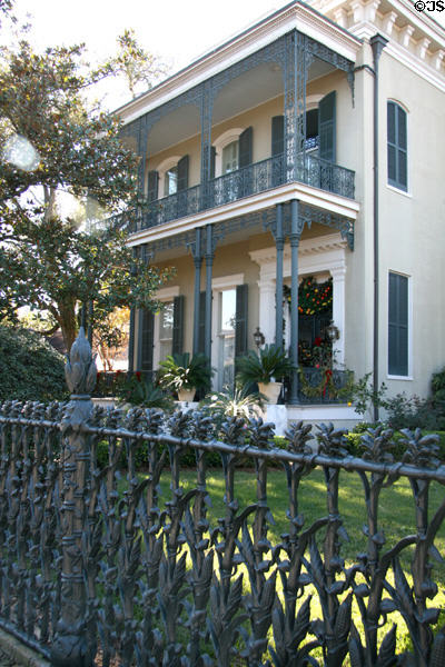 Cast iron fence of corn stalks by Wood & Miltberger Foundry of Philadelphia around Colonel Short's Villa in Garden District. New Orleans, LA.