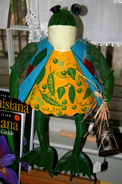 Painted metal craft frog at Laura Plantation. Vacherie, LA.