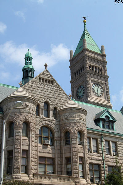 Facade of Lowell City Hall. Lowell, MA.