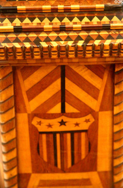 Detail of barber pole made for Chicago World's Fair at Boott Cotton Mills Boarding House immigrant gallery. Lowell, MA.