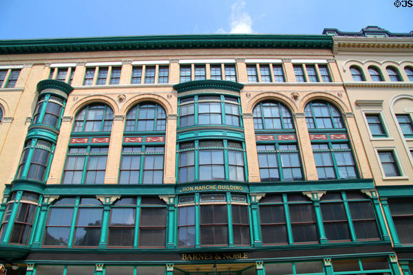 Facade of Bon Marche Building. Lowell, MA.