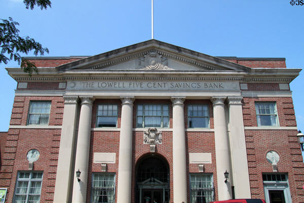 Lowell Five Cent Savings Bank (1923) (34 John St.). Lowell, MA.