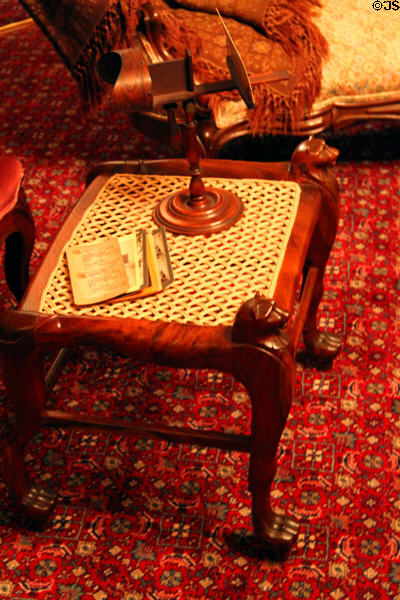 Egyptian revival footstool at Fall River Historical Society Museum. Fall River, MA.