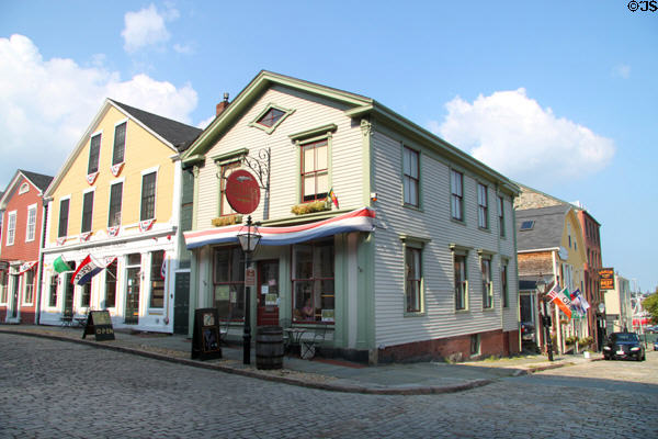Heritage wooden buildings (48-36 N. Water St. at Center St.). New Bedford, MA.