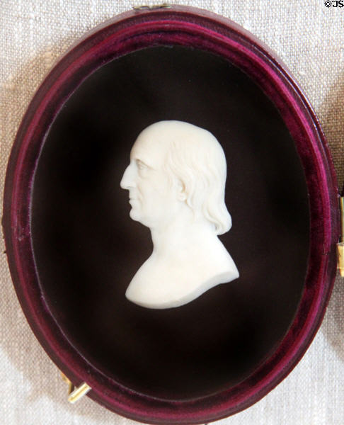 Wax bas relief portrait (c1845) of William Rotch Sr. by Robert Ball Hughes at Rotch-Jones-Duff House. New Bedford, MA.