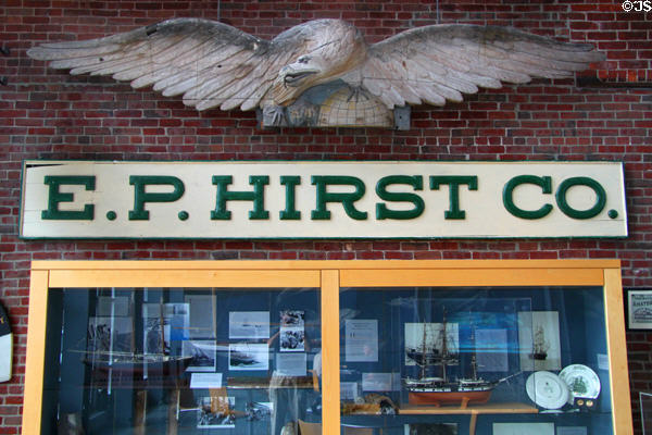 Antique whaling industry signs at New Bedford Whaling Museum. New Bedford, MA.