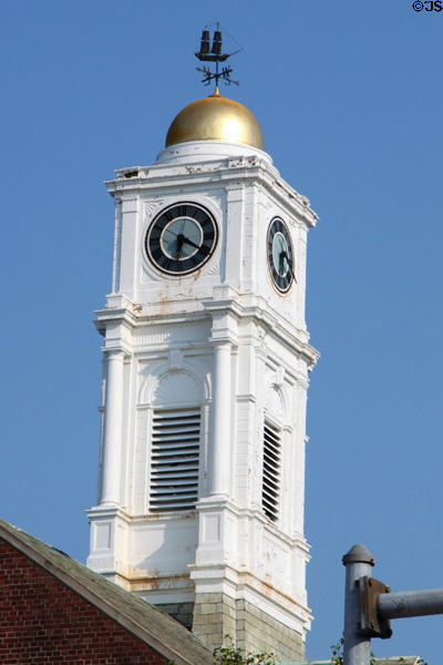 Plymouth Post Office Colonial Revival tower on Main St. Plymouth, MA.