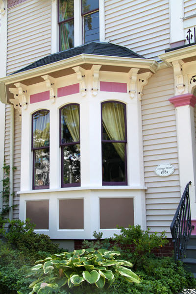 Bay window of George Drew house. Sandwich, MA.