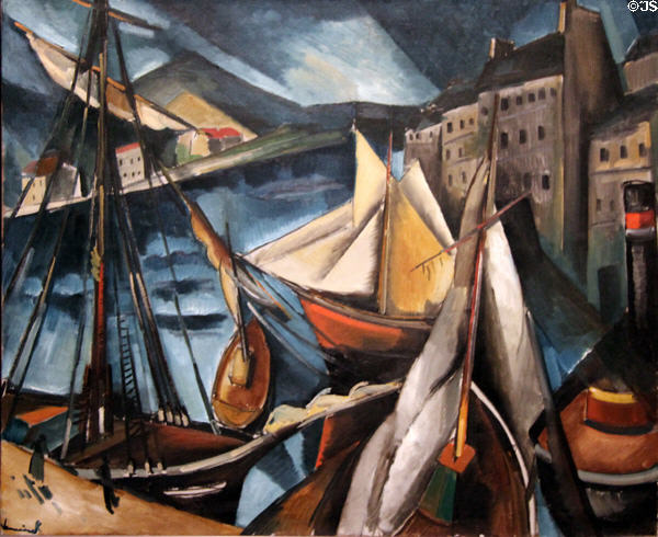 Marine painting (1920) by Maurice de Vlaminck at Detroit Institute of Arts. Detroit, MI.
